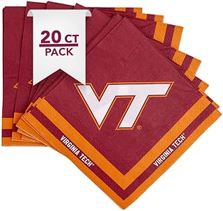 Desert Cactus Virginia Tech Disposable Napkins Hokies VT 20 Count 2 Ply 13 inch Dinner Square for Tailgates, Graduation, Party and Game Day Tableware Decoration (Design A)