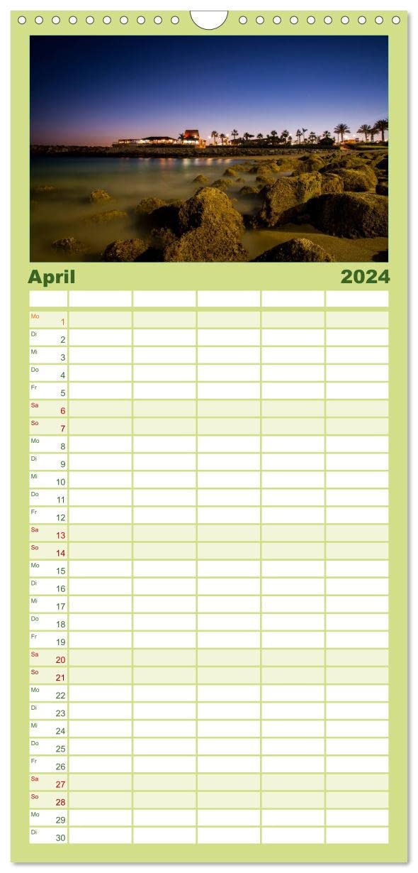 Familienplaner 2024 - Gran Canaria mit 5 Spalten (Wandkalender, 21 cm x 45 cm) CALVENDO: Die schönen Seiten der kanarischen Insel Gran Canaria (CALVENDO Orte)