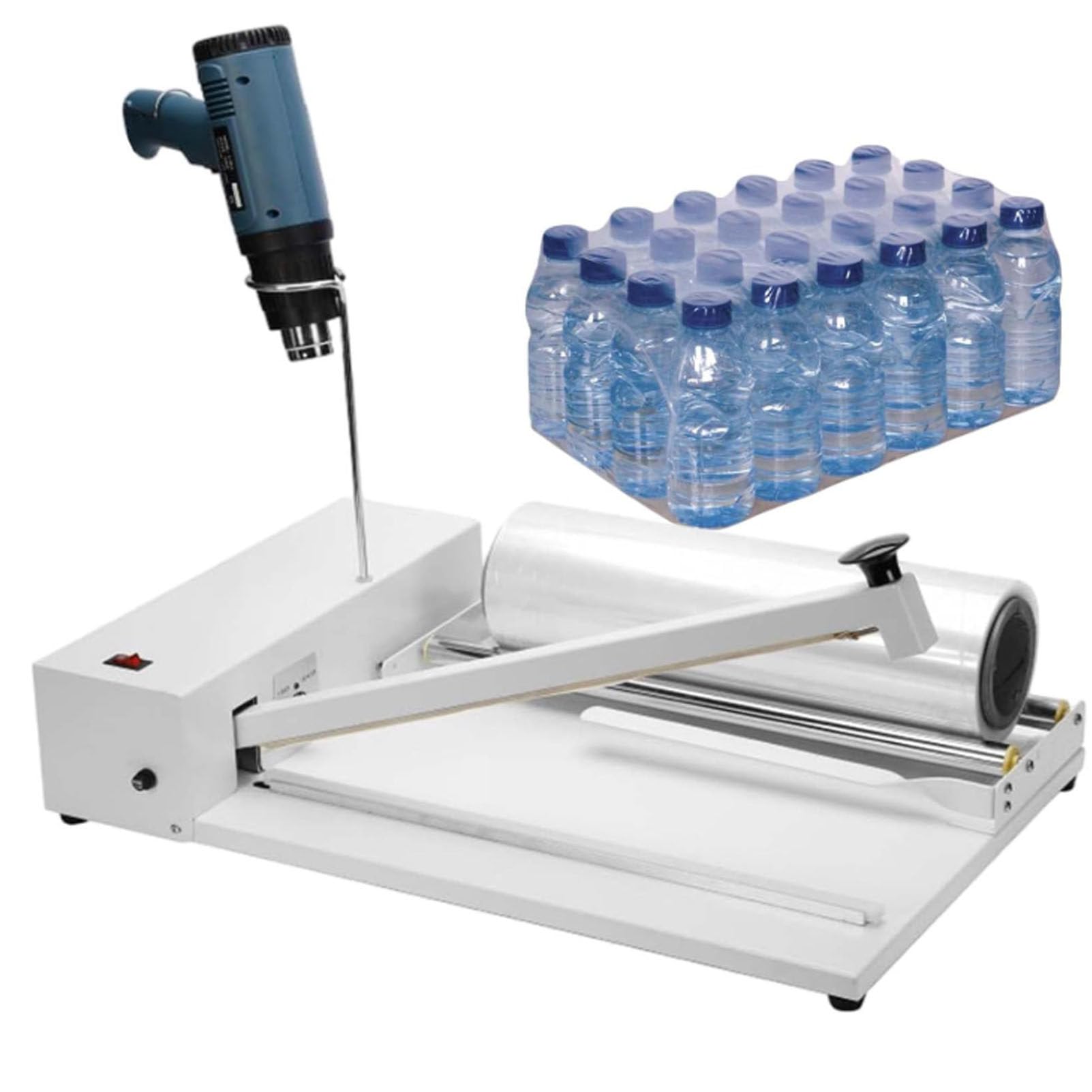 Schrumpffolienmaschine mit 1500W Heißluftpistole, versiegelt PP PE PVC POF Folie, ideal zum Verpacken und Versiegeln