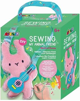 Avenir 6301815 DIY Sewing Kit, Sewing Rabbit with Guitar, Neck Animal, Craft Kit for Children, Creative Kit, from 6 Years