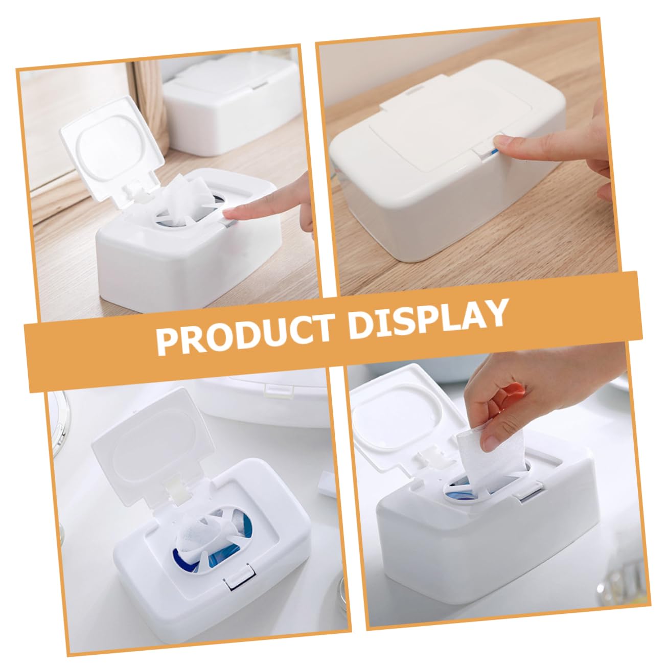 WOONEKY Distributeur de Lingettes Portable 4pcs Léger en Pp Blanc Rechargeable Cuisine et Chambre Bébé Design Simple et Moderne