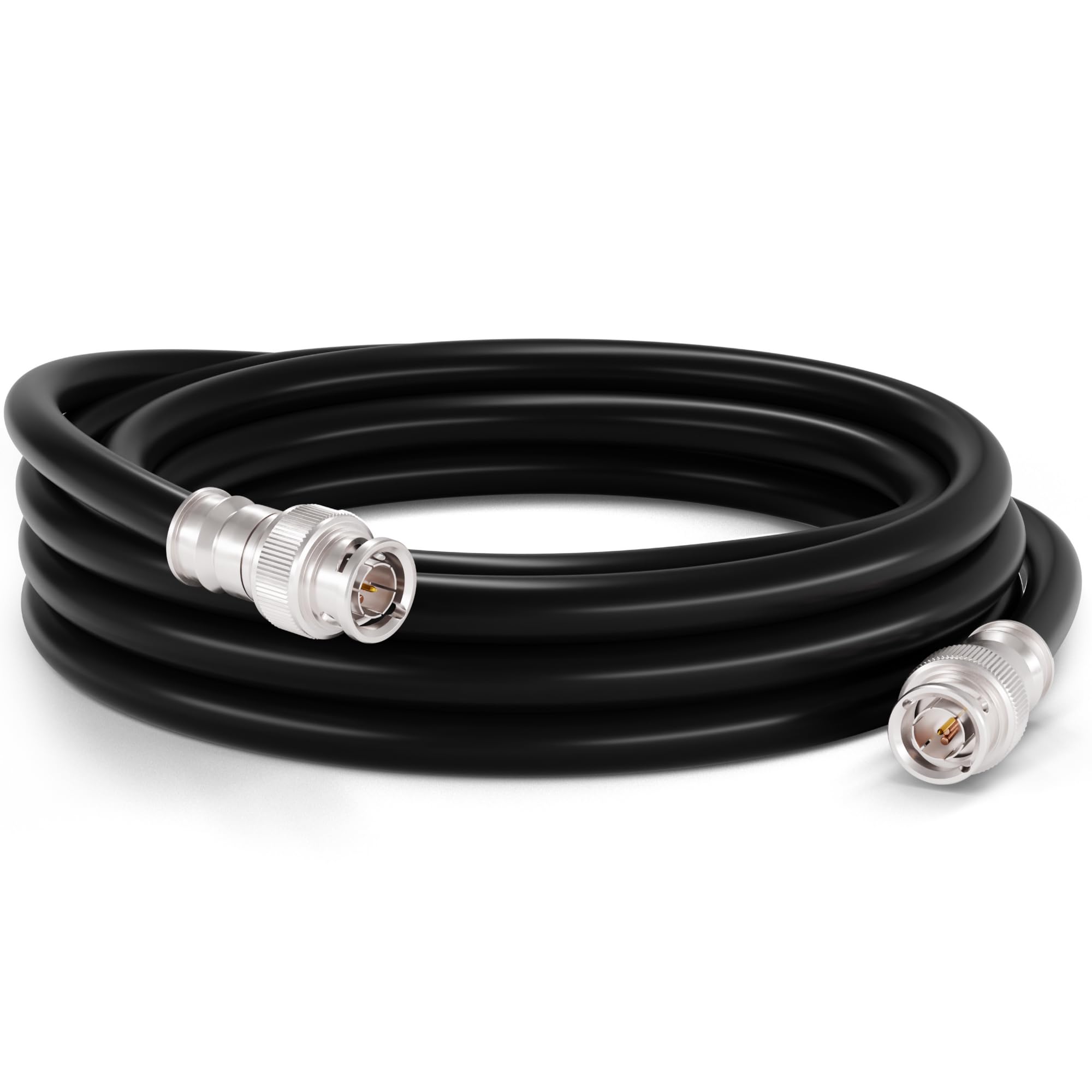 THE CIMPLE CO - BNC Coaxial Cable, 15 feet, Black, Male-to-Male, 75 Ohm, HD-SDI and SDI, Professional Grade, Low Loss, UV Resistant, Indoor and Outdoor