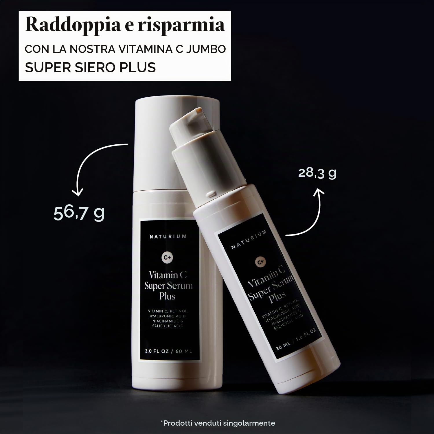 Naturium Vitamin C Super Serum Plus - Brightens and Protects Skin - With Vitamin C, Retinol, Hyaluronic Acid, Niacinamide and Salicylic Acid - Dermatologically Tested - 30 ML / 1.0 Fl OZ