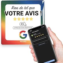 eKard | Plaque epoxy avis Google | Augmentez vos Avis Google 5* Instantanément | Pré-configurée | Pour Entreprises, Magasins, Restaurants | Compatible iPhone & Android | Plaque NFC