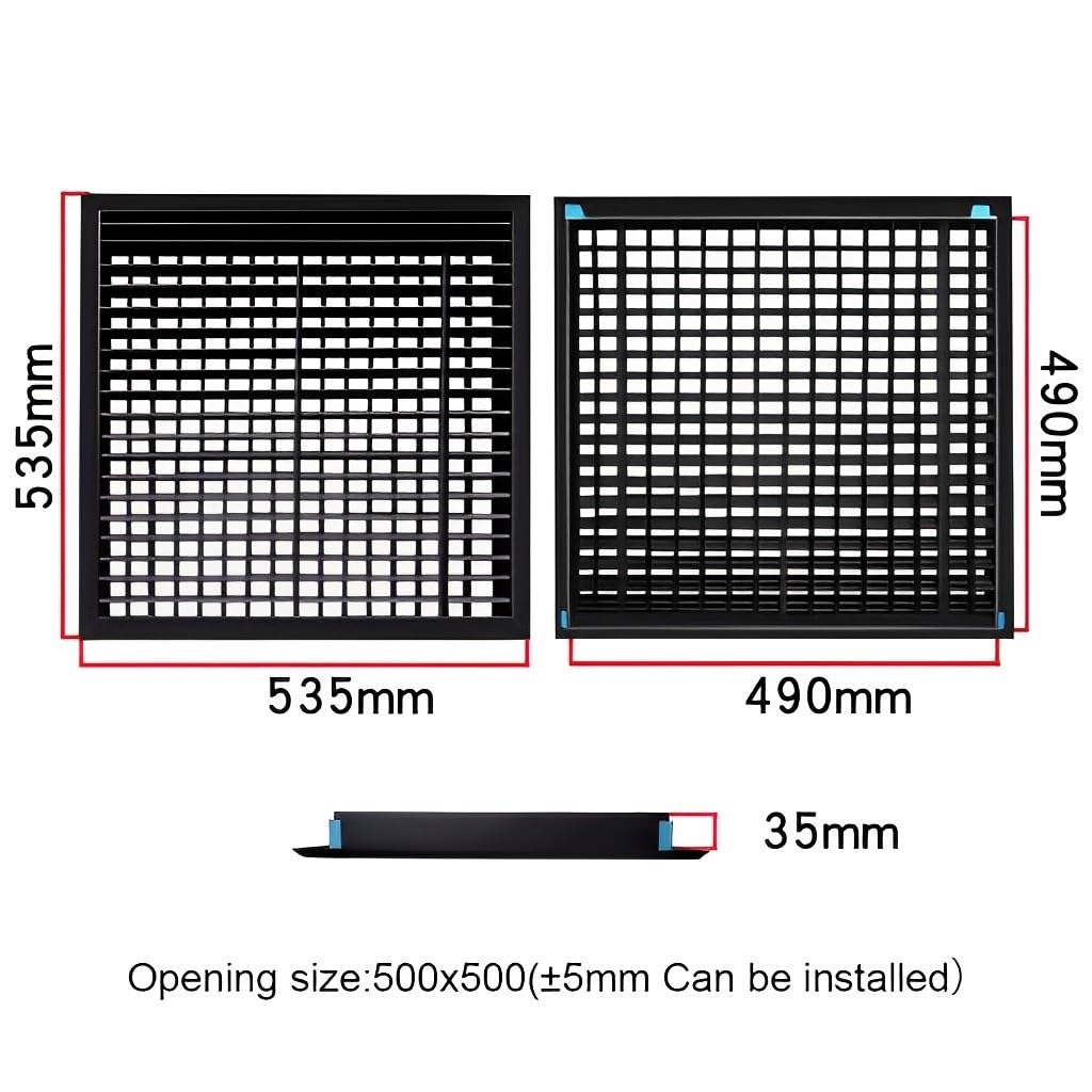 Griglia di ventilazione a parete in ABS | Nero 8 dimensioni Scenario di utilizzo: armadio, guardaroba, scarpe, cucina, bagno(500x500mm)