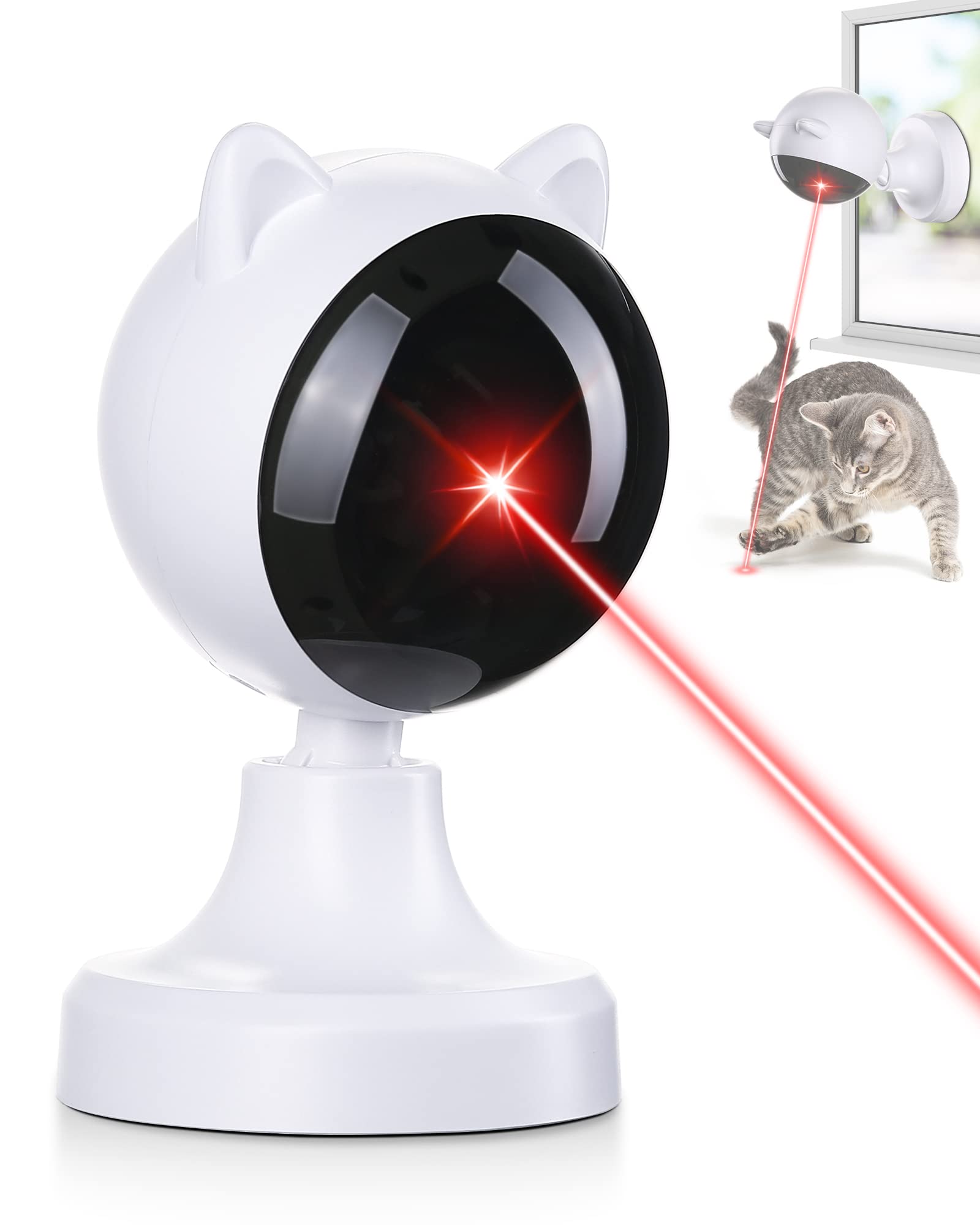 PETTOM Automatic Laser Cat Toys, USB Rechargeable Interactive Cat Toy for Indoor Cats Kitty Kittens Doggies 2 Modes Exercise Pointer Auto On Off