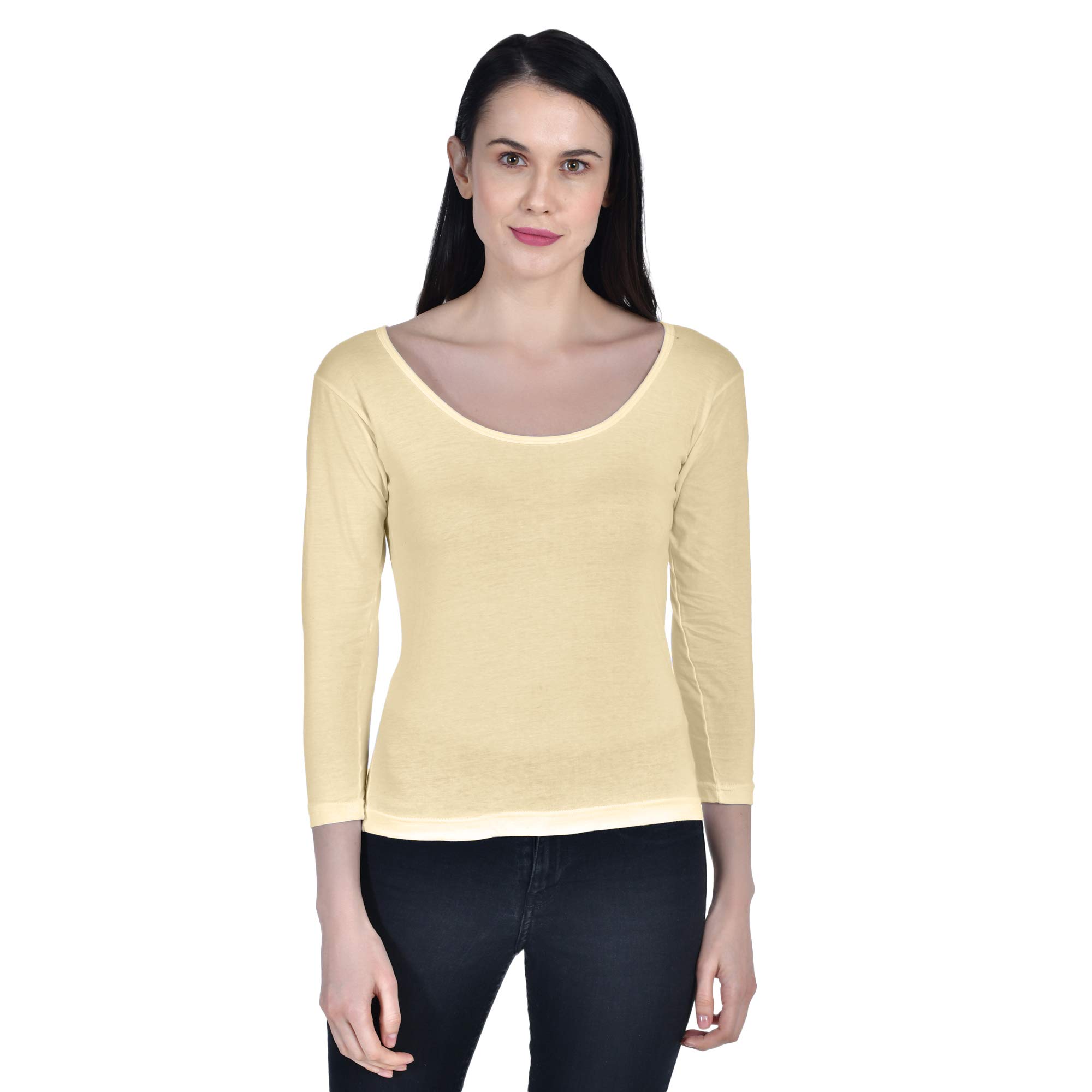 aimly Women's Cotton Three Fourth Sleeve Camisole Slip Spaghetti - Pack of 1-picture-40
