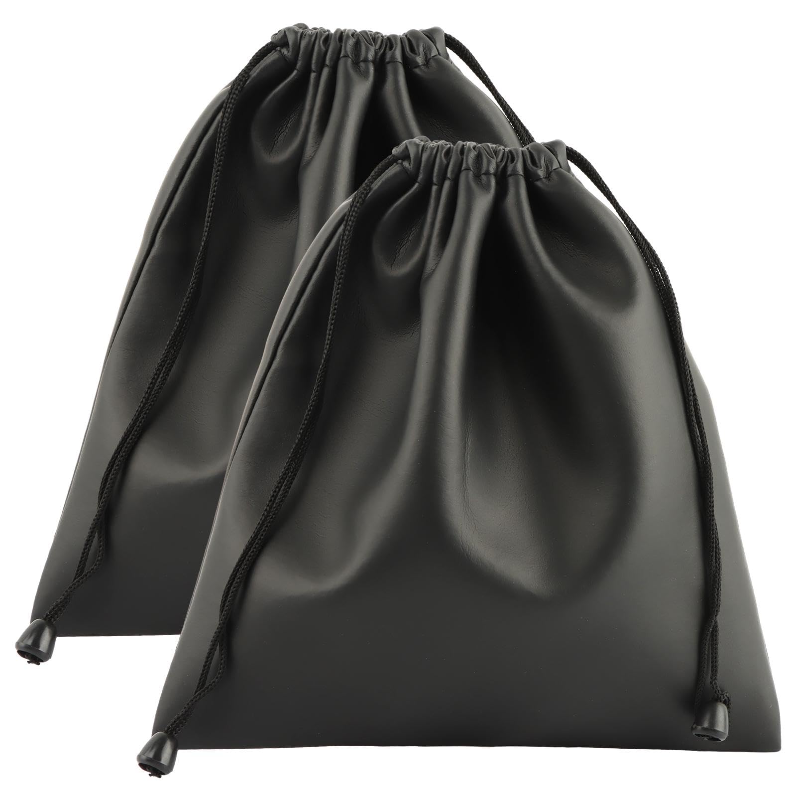 Earphone Bag Headphone Carrying Bag, PU Leather Drawstring Headset Protection Pouch Headphones Travel Bag, Mini Drawstring Bag for Earphones, Coins, Keys, Jewellery(Size:2pcs)