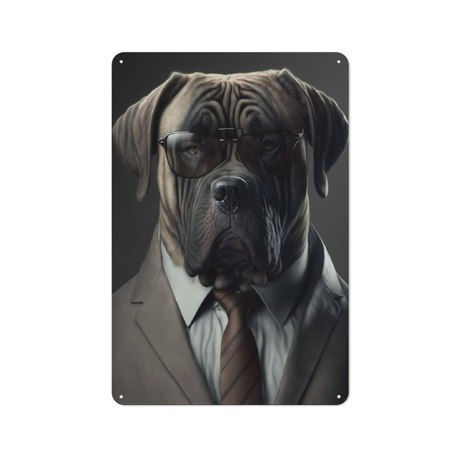 For Café Or Restaurant, Undercover Mastiff Dog Retro Metal Sign 30x20cm, Gift for Café Owners And Decorators during The Christmas Season