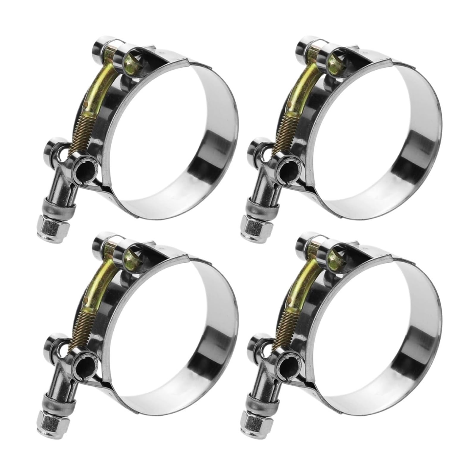 Nodrest 4Pcs 89-97Mm 4Pcs Exhaust Clamp T Bolt Hose Clamps 1.75"/50-57Mm Repair Tool Welding Hardware Stainless Steel 304 Adjustable Metal Pipe Clip