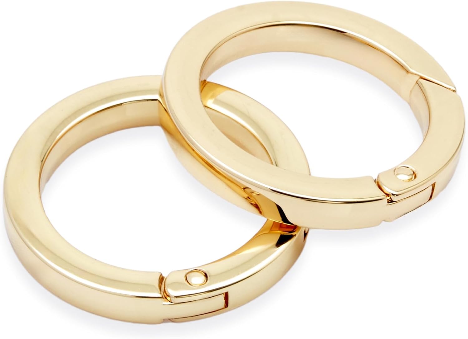 CRAFTMEMORE Anillo O de metal con apertura de resorte para hacer anillos tóricos con borde de ángulo a presión, 2 piezas SCOF (1 pulgada, dorado)