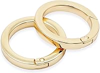 Vista 1 de CRAFTMEMORE Anillo O de metal con apertura de resorte para hacer anillos tóricos con borde de ángulo a presión, 2 piezas SCOF (1 pulgada, dorado)