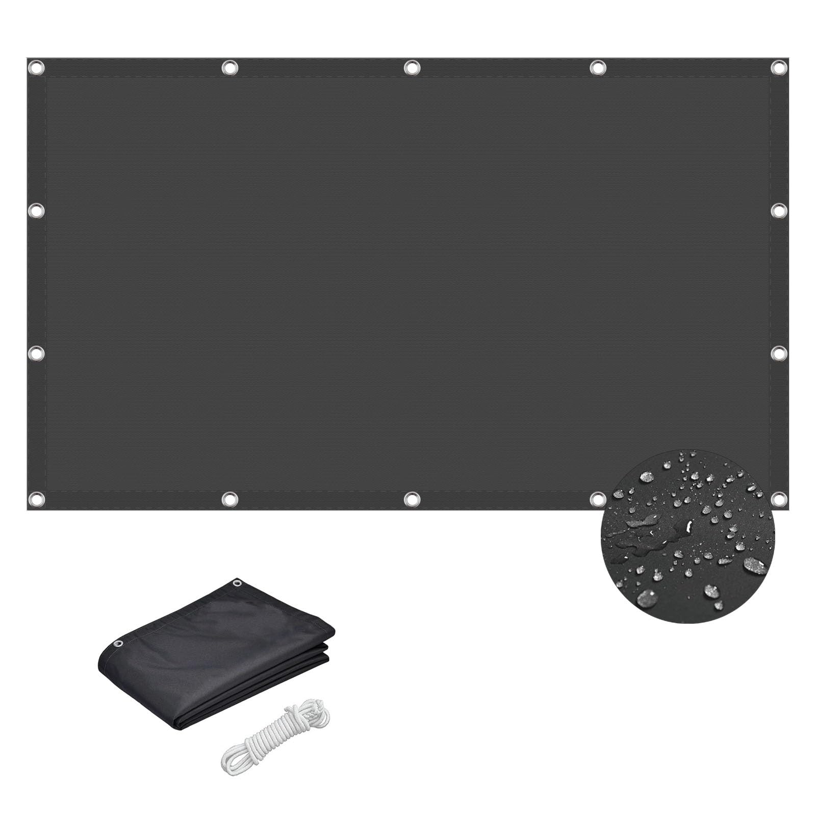 Voile d'ombrage rectangulaire 2.5x5 m filet protection soleil extérieur