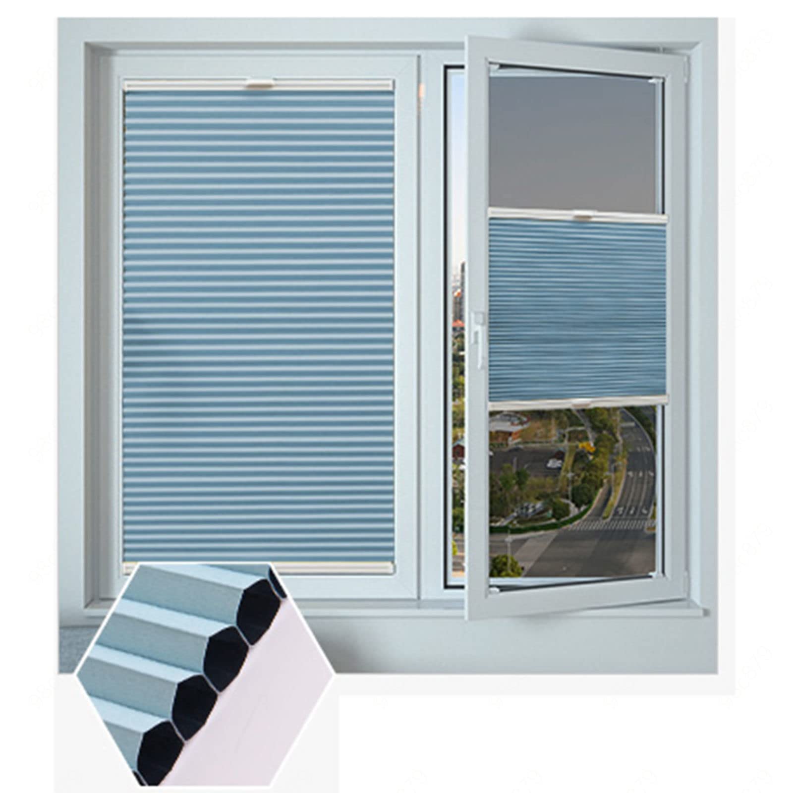 Tenda Oscurante Retrattile,Tende Pieghevoli a Nido d'Ape dall'alto Verso Il Basso,Parasole Senza Fili di filtraggio della Luce,per Home Kitchen Camera da Letto Ufficio,A-30x120cm/11.8 * 47.2in