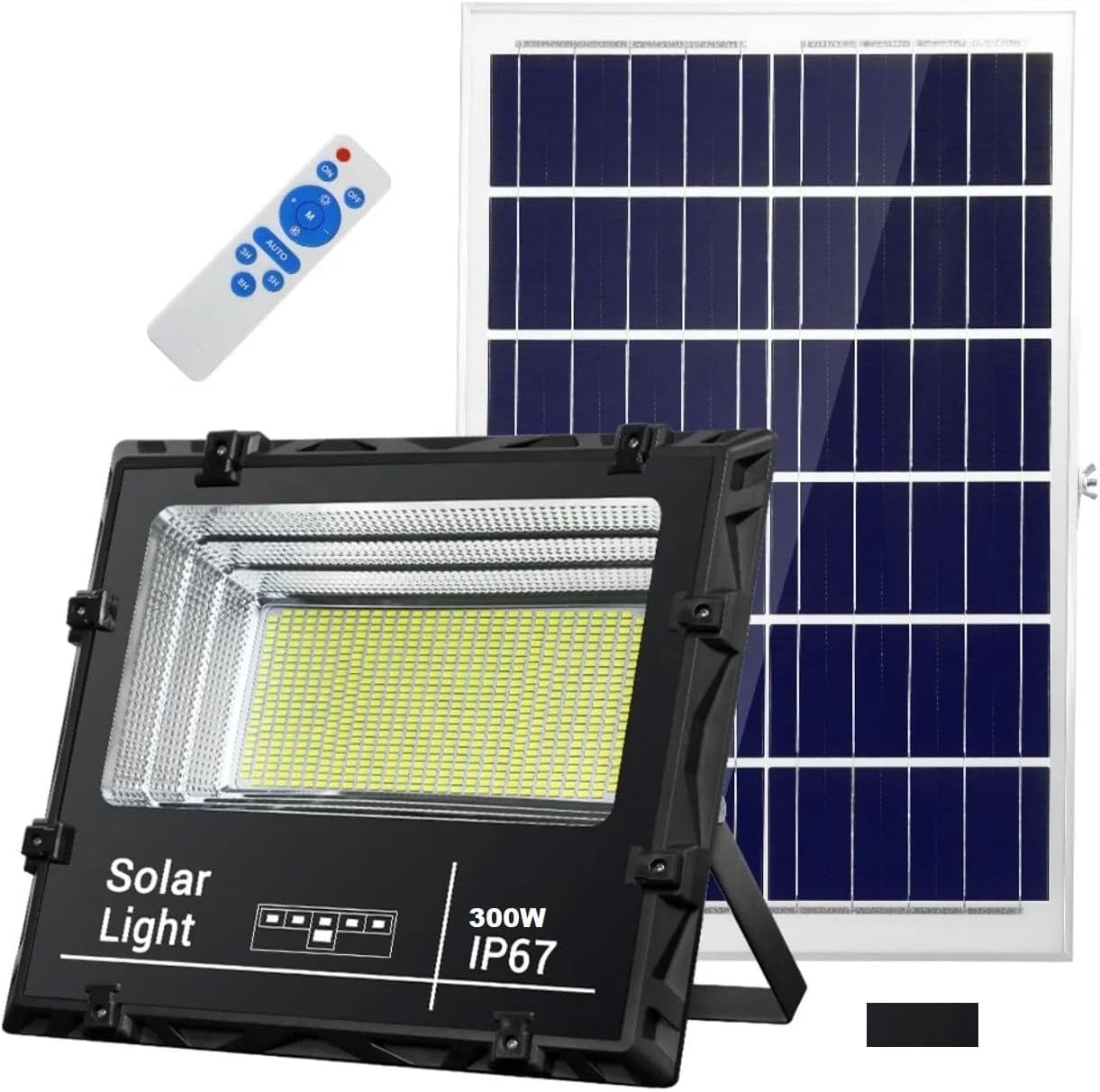Generico Faretto LED Solare da Esterno 300W, Faro con Sensore Crepuscolare e LED Ultra Luminosi per Giardini, Cortili e Aree Esterne, Sesnsore di Movimento Casa,Giardino,Parcheggio,Strada