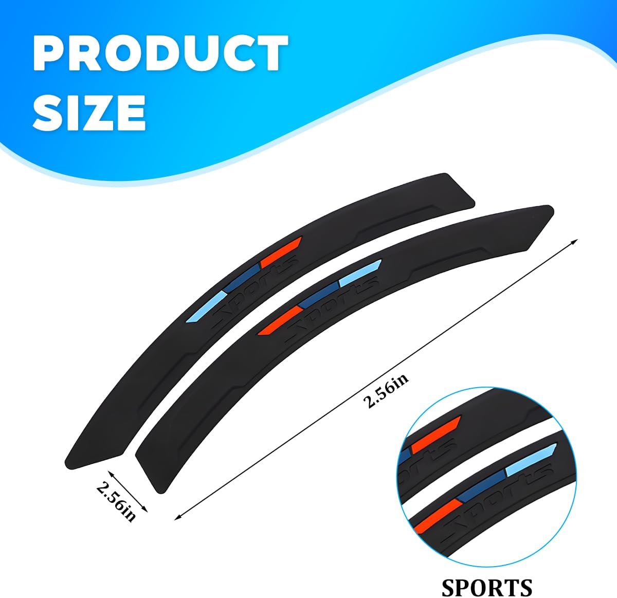 2PCS Car Wheel Tire Eyebrow Strips, Flexible Anti-Collision Sport Vehicle Wheel Arches Edge Lip Trim, Automotive Exterior Tire Fender Flare Protector, Universal for Pickup Truck SUV (Black)