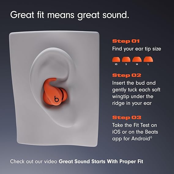 Beats - Powerbeats Fit - Wireless Noise-Cancelling Workout Earbuds with Ultimate Secure Fit with AppleCare+ (2 Years)- Spark Orange