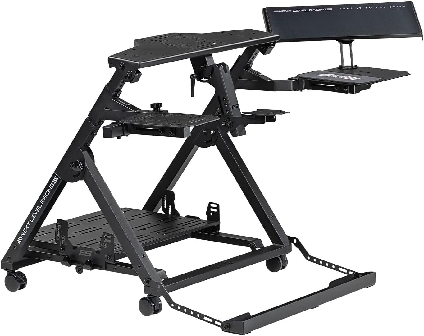 Next Level Racing フライトシミュレータースタンド Flight Stand Pro 各種調整機能 キャスターホイール付属 主要ブランドのコントローラー対応 NLR-S032 【国内正規品】