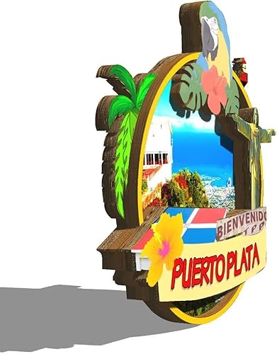 Miniatura 2 de Imán de madera para nevera Puerto Plata República Dominicana Monumentos 3D Viajes Coleccionables Recuerdos Decoración Hecho a Mano 2