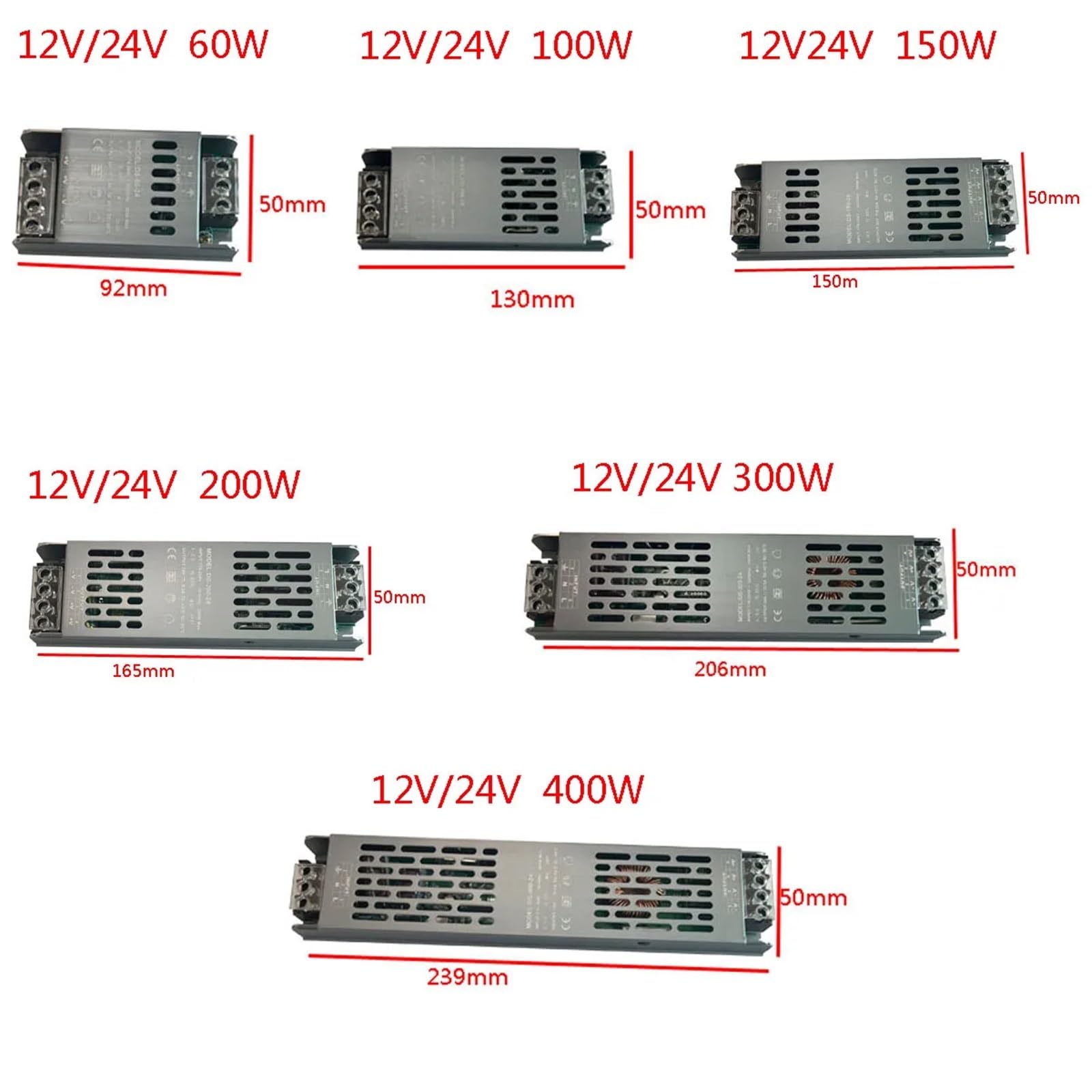 Dünne Schalter Netzteil DC 12V 24V Beleuchtung 100W 200W 300W 400W AC190-240V Konverter Fahrer 1Pcs(12V-150W)