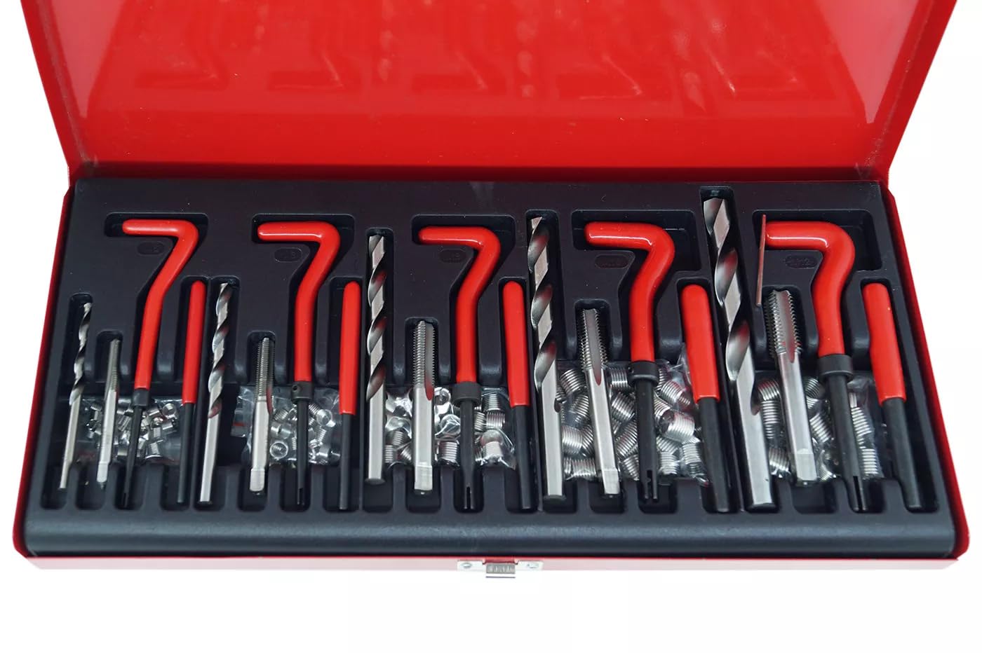 Kit Riparazione Filetti Elicoidi 131pz Maschio Inserti Ripristina Filettatura