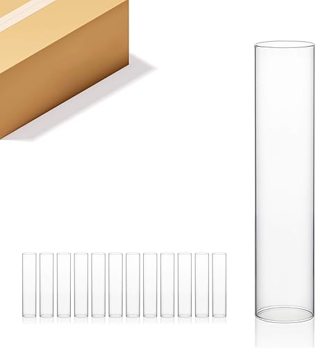 Miniatura 37 de WGVI Funda para portavelas Hurricane, ancho de 6 pulgadas, altura de 10 pulgadas, portavelas cilíndrico de vidrio transparente, tubo de chimenea