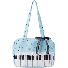 Polka Dot Tote Bag Laced Piano Shoulder Bags Striped Music Note Handbags with Bow Kawaii Anime Accessories