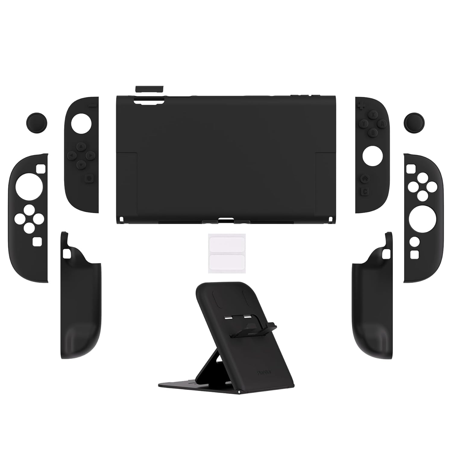 PlayVital Protective Case for Nintendo Switch 2 with Extra Stand & Thumb Grip Caps | Split Design, Dockable Hard Shell Cover for Nintendo Switch 2 | Solid Color Series, Black - Image 2