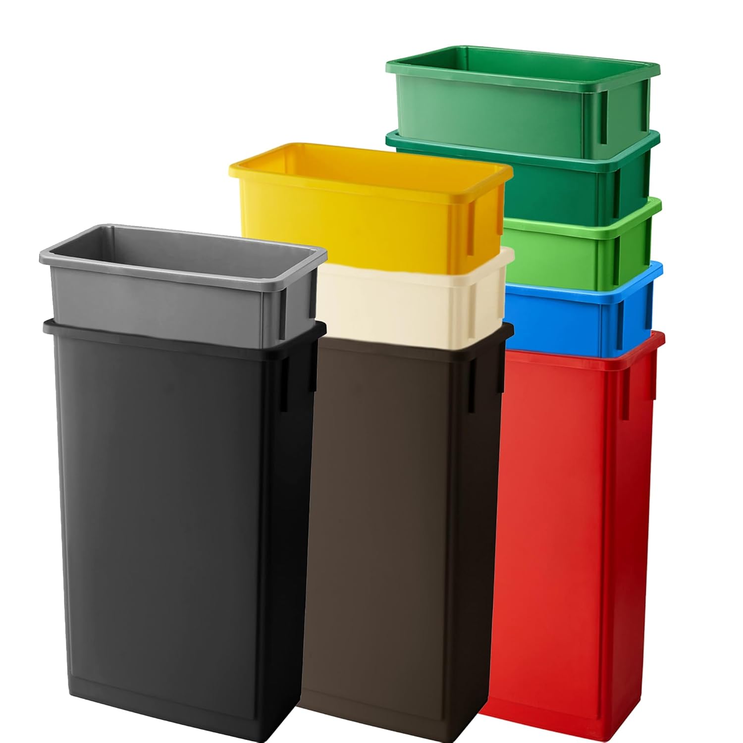 PRO&Family Slim Tall Trash Can Tall Skinny Trash Can Thin Trash Can Bar Trash Can Garbage Can Tall (Red, 23 Gallon)