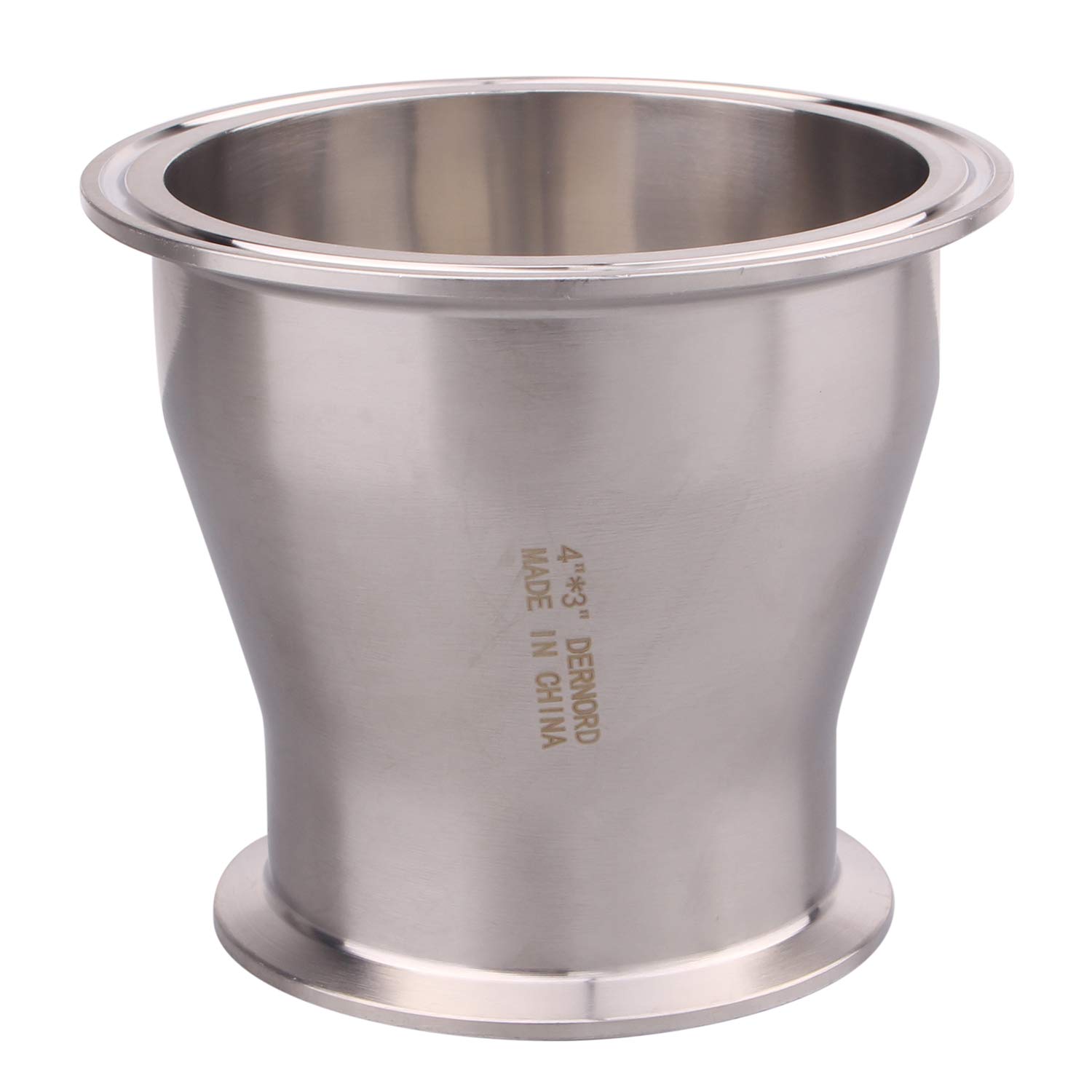 Raccord réducteur de raccord sanitaire SUS304 Tri Clamp virole tube 10,2 à 7,6 cm