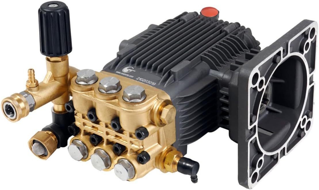 Canpump CF 2530 E8: 2500 psi @ 3 US gpm Electric Pressure Washer Replacement Pump with External Unloader, 1-1/8 inch Horizontal Shaft, 1750 RPM