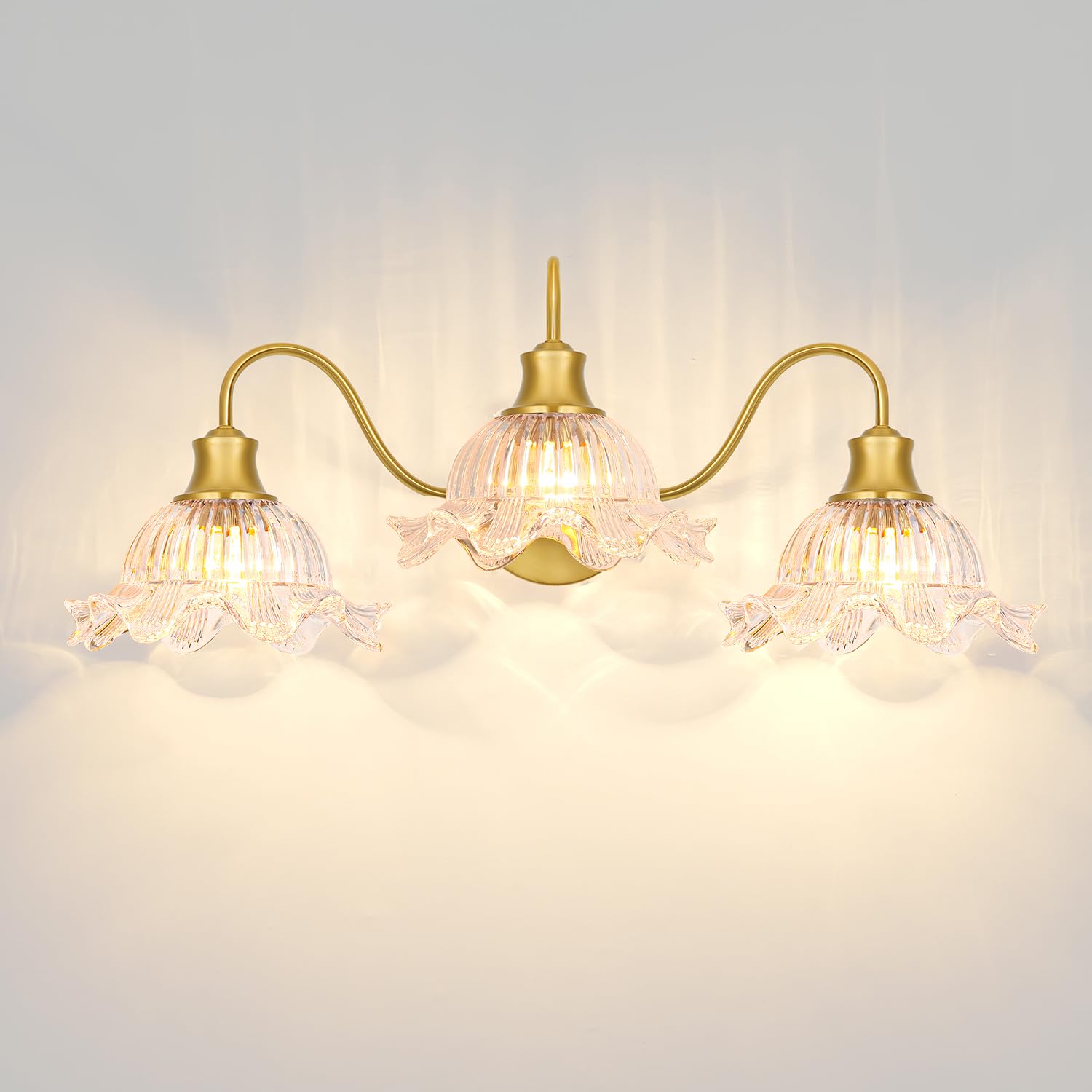Photo 1 of Ditoon 3-Light Gold Bathroom Vanity Sconce