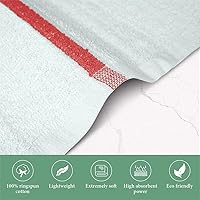 Vista 2 de Trapeador de Bar Raya Roja 4.5 kg 40.6x48.3 Paquete de 60, 100% Algodón Doblemente Cosido Listo para la Ruta Toallas de Cocina Absorbentes Toallas