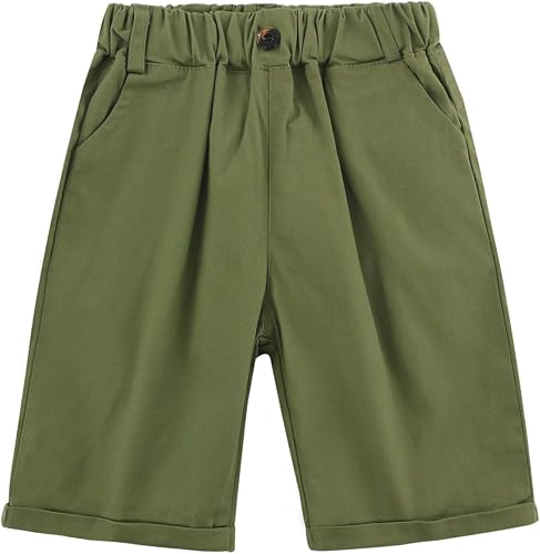 POBIDOBY Shorts for Boys, Boy's Pull on Uniform Jogger Shorts for Summer (US, Ag