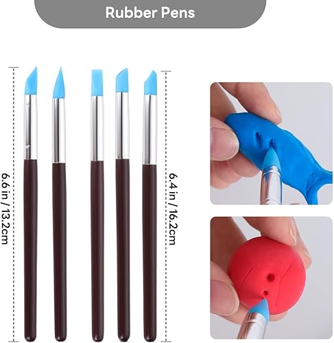 Miniatura 3 de ALXBSONE Kit de herramientas de arcilla de 24 piezas, herramientas de modelado de escultura de cerámica, herramientas de arcilla seca al aire,