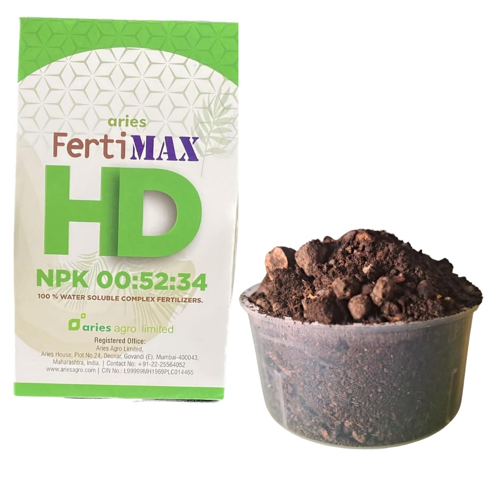 Aries Ferti Max HD NPK 0.52.34 100% Water Soluble Complex Fertilizers 400 grams | with 200gm Neem cake Powder | Spray Trigger (B0BT9Y6GBK) Amazon Price History, Amazon Price Tracker