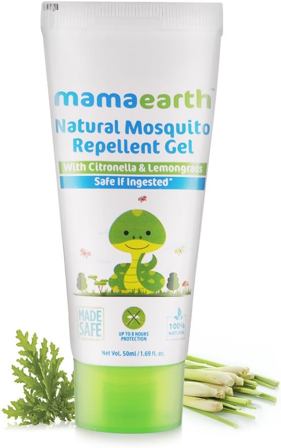 Natural Mosquito Repellent Gel - 50 ml | Infused with Citronella Oil, Lemongrass Oil & Peppermint Oil | DEET Free, Protects from Dengue, Malaria & Chikungunya