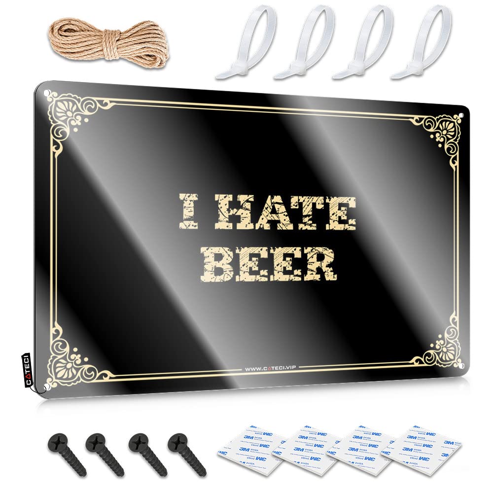 MGHTLCCME Tin Wall Decor I Hate Beer Tin Sign Tin Decor Sign Decor(30X40CM)