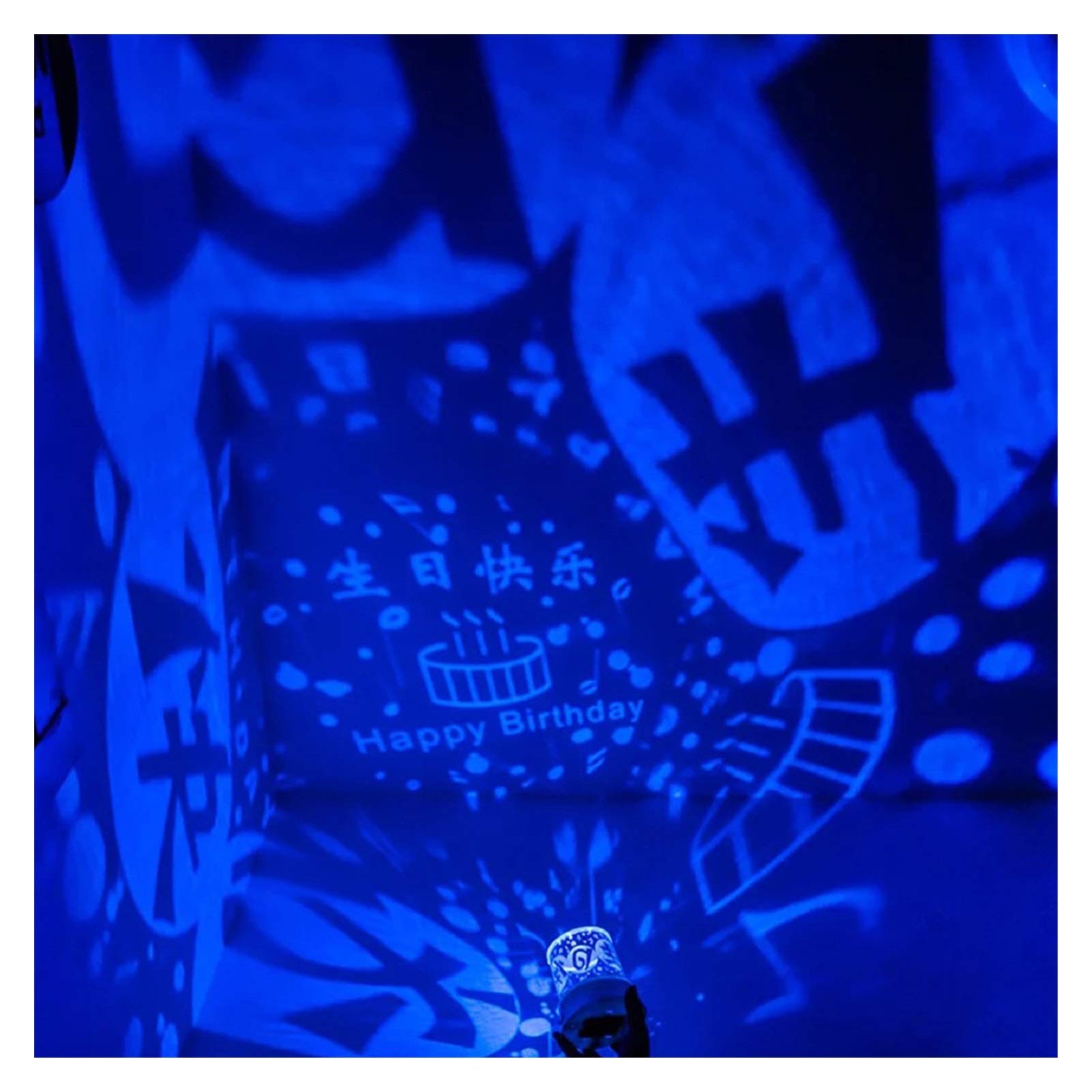 YXCKG Colorful Star Projector Night Light, Star Light Projector for Bedroom, Skylight Projector with Cartoon Pictures, Night Light for Kids Make Sleep Peacefully, Best Gift (Color : Blue, Size : E)