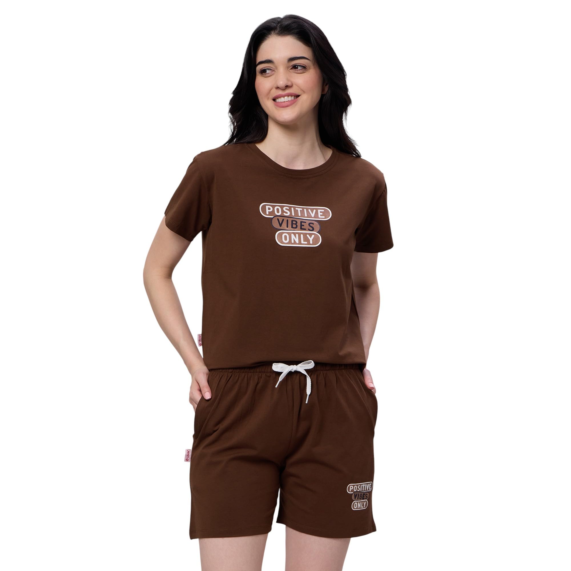 lotik Women's Cotton Solid Top & Shorts Set-picture-28