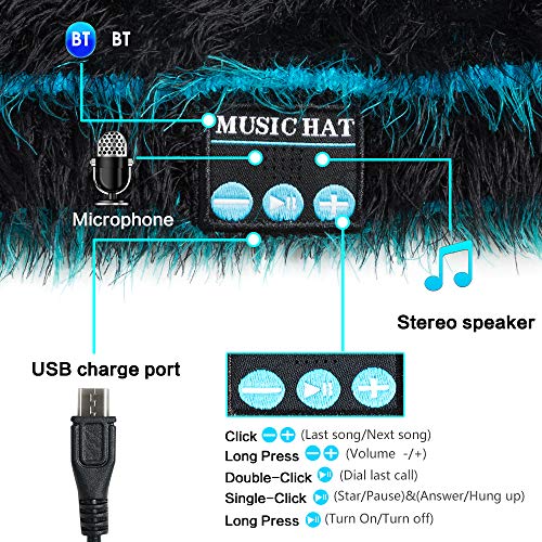 pedkit MZ011 BT5.0 Chapéu com malha de música conectada Multifuncional com um clique Atender/Desliga