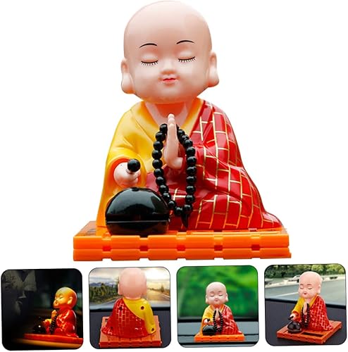 Miniatura 8 de Adornos de muñeca, figura de acción, cabeza sacudida, decoración de coche, figura de monje solar, coches, salpicadero, figuras de salpicadero,