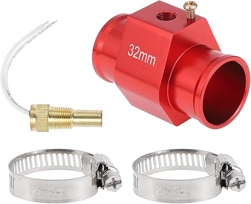 Kit de sensor universal de temperatura de agua de 12 V24 V, adaptador rojo NPT de 18 pulgadas de 1.26 pulgadas, 190'F encendido - 175'F apagado para