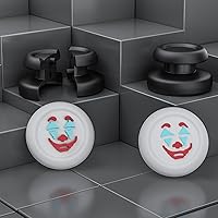 Vista 2 de PlayRealm NO FALLING OFF Thumbstick Extender & Silicone Grip Cover 2 Sets for PS5 & PS4 Controller (Joker White)