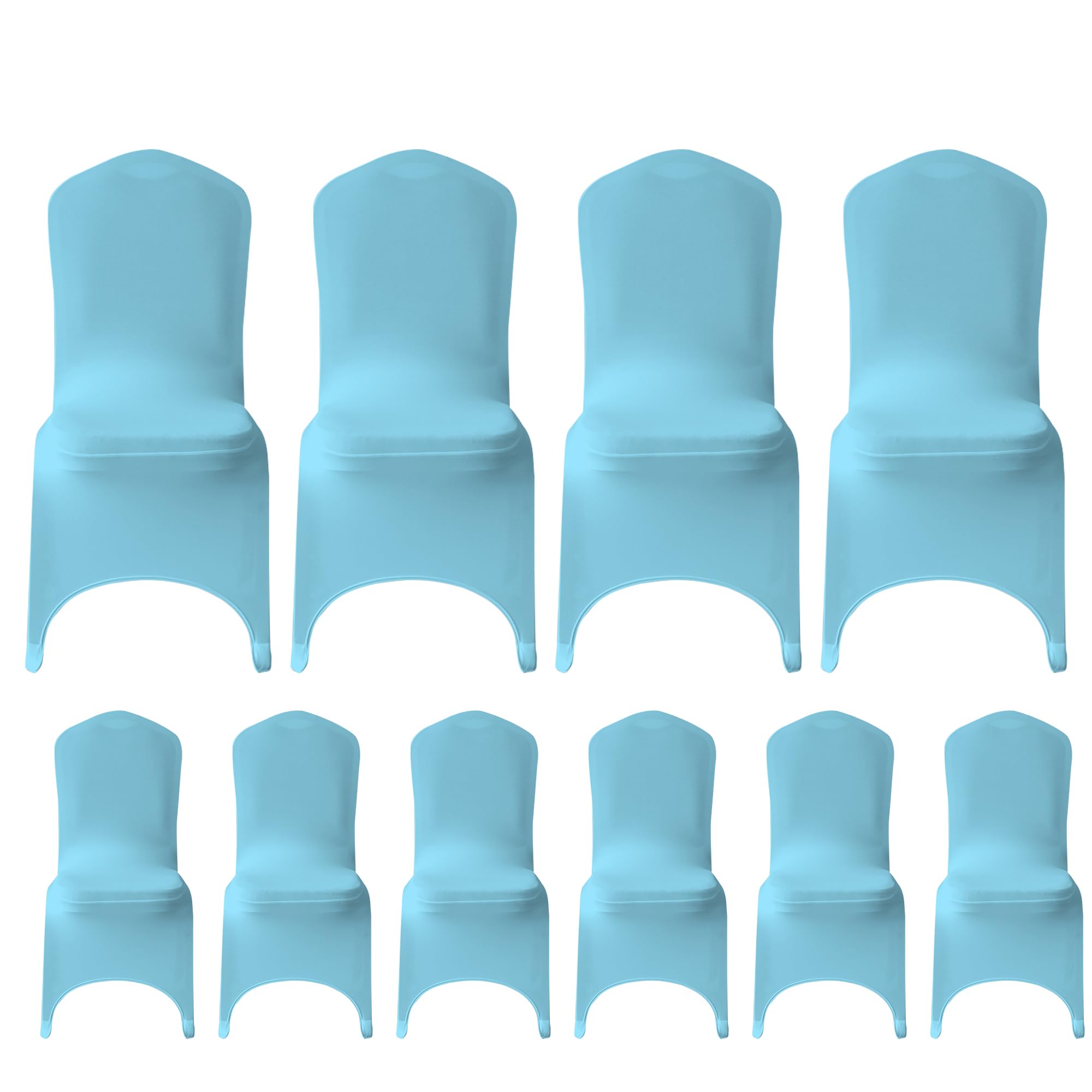 WedDecor Baby Blue Banquet Protective Chair Cover Stretchable Cover for Weddings Decoration, Conferences, Events, Birthday & Christmas Parties, Hotel, Restaurant, 10pcs — image 1