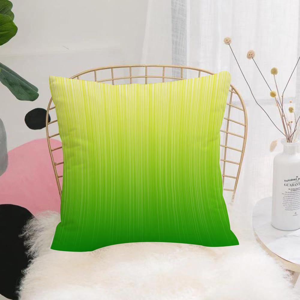 HYMSXW Cushion Cover,Throw Pillow Case Home Decorative for Living Room Bedroom Sofa Chair 20X20 Inch,Lime Green,Pin Striped Digital Background Highlight Lines Abst,Pillowcase 50X50cm