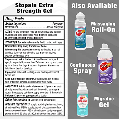 Stopain-Pain-Relief-Gel-Gallon-USA-Made-Max-Strength-Fast-Acting-with-Menthol-Glucosamine-MSM-for-Back-Pain-Athritis-Knee-Joint-Neck-Pain-HSA-FSA-Approved-OTC-Topical-Analgesic-Product