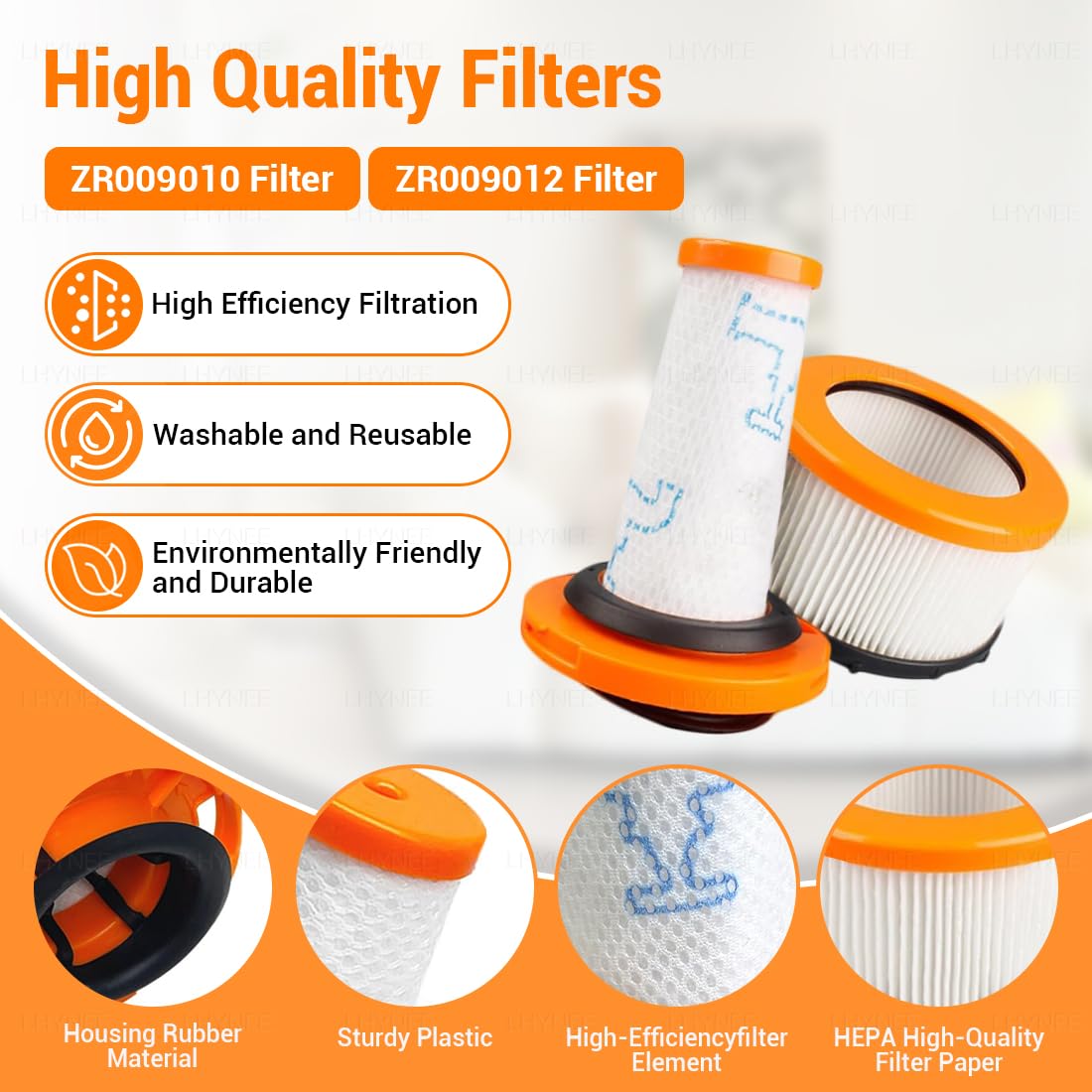 Części zamienne do filtrów próżniowych do Rowenta X-FORCE FLEX 9.60 i X-NANO ESSENTIAL RH20xx RH2078 RH2037 RH2038 RH2039 RH20C2, 2 filtry piankowe + 2 filtry silnika do ZR009010, ZR009000 12