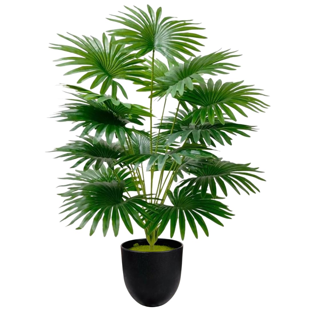 Dekorly Plastic Fake Plants Artificial Floor Plants Large Tropical Palm Tree for Home Decor (Areca)-image-28