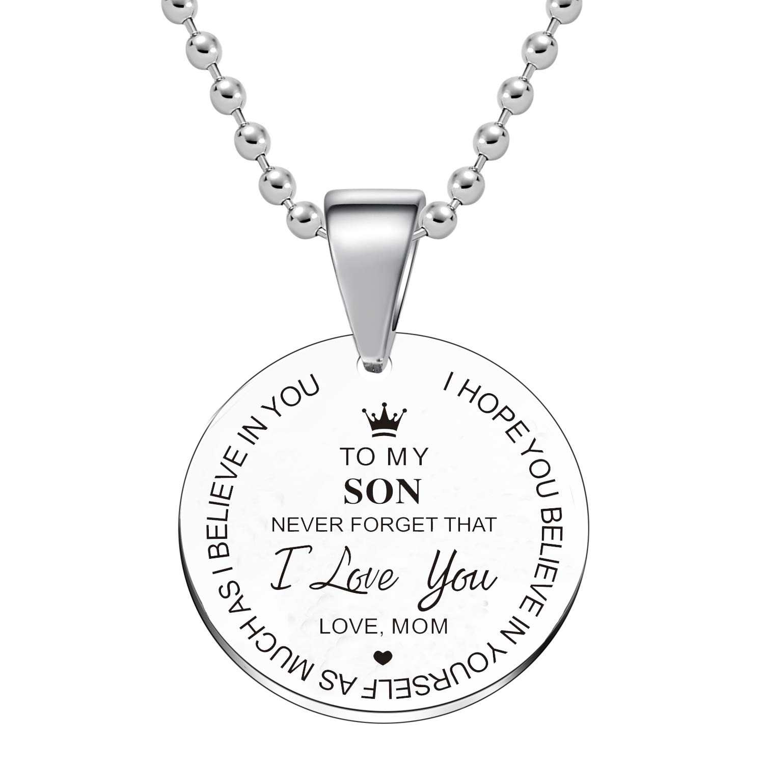 malyunin Inspirational Gifts Necklace to Son Daughter Gift from Mom Dad Never Forget That I Love You Family Jewelry Graduation Gifts